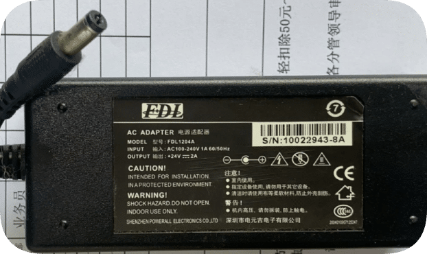 *Brand NEW*Power adapter for FDL QR-488 electronic shipping label printer – 24V 2A, round-connector power supp